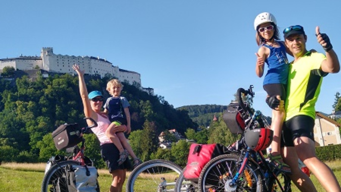 Fietsen Oostenrijk Kinderen Tauernradweg Alpen Salzburg