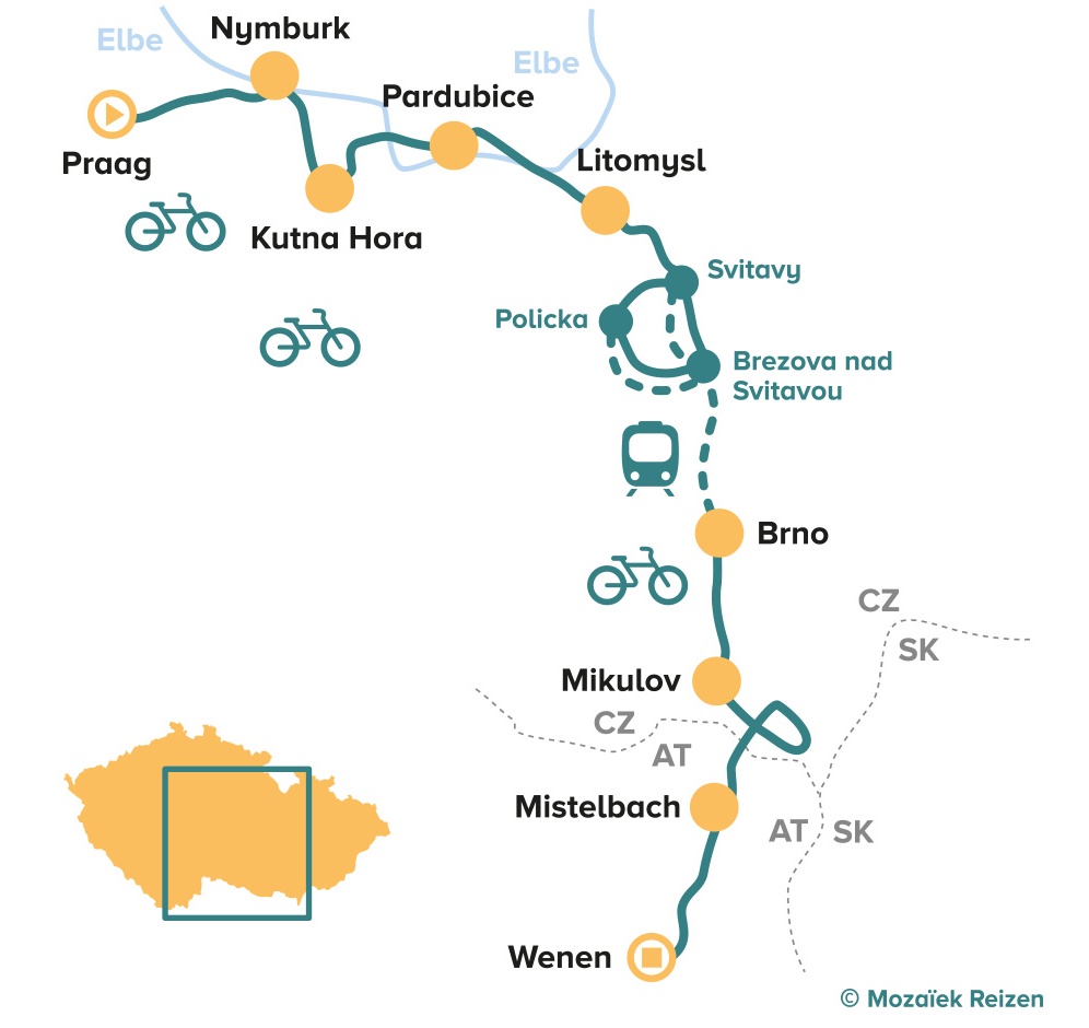 Fietsroute van Praag naar Wenen - easy